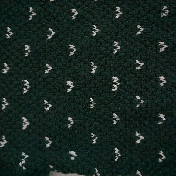 Vintage Jones New York Hand Knit Hunter Green w White Quarter Zip Sweater 1X - Picture 6 of 7